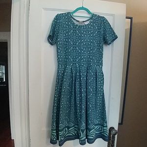 LulaRoe dress with border print and POCKETS